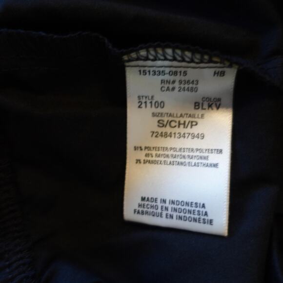 Cherokee Luxe Scrub Pants Womens Small Black Drawstring Cargo Wide Leg Nursing - Picture 7 of 12